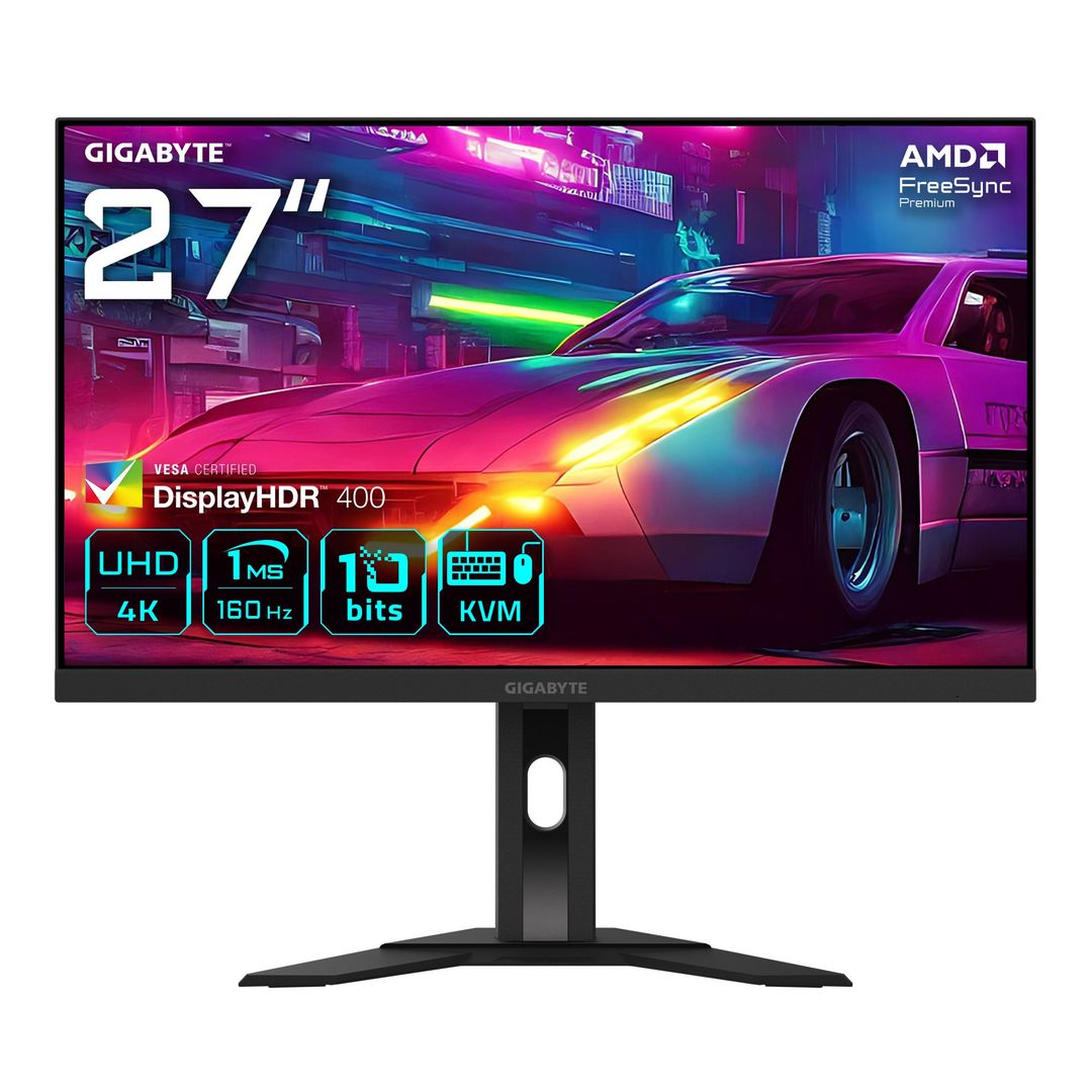 GIGABYTE M27UA 27" UHD Gaming Monitor - 3840 x 2160, 160Hz, 1ms, 400 cd/m², FreeSync Premium, HDR ready, HDMI 2.1, Displayport 1.4 - Image 1