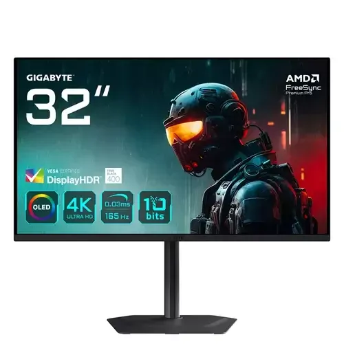 GIGABYTE MO32U 31.5" OLED 4K UHD Gaming Monitor - 3840 x 2160 165Hz 0.03ms 250 cd/m Display HDR True Black 400 HDMI 2.1 Displayport 1.4 - Image 1