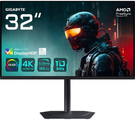 GIGABYTE MO32U 31.5" OLED 4K UHD Gaming Monitor - 3840 x 2160 165Hz 0.03ms 250 cd/m Display HDR True Black 400 HDMI 2.1 Displayport 1.4 - Thumbnail 2