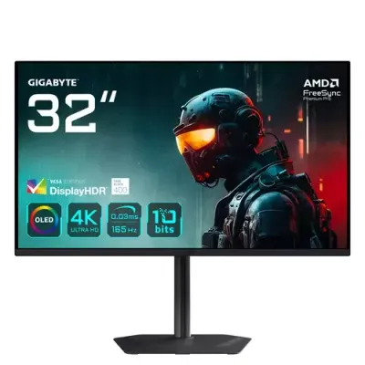 GIGABYTE MO32U 31.5" OLED 4K UHD Gaming Monitor - 3840 x 2160 165Hz 0.03ms 250 cd/m Display HDR True Black 400 HDMI 2.1 Displayport 1.4