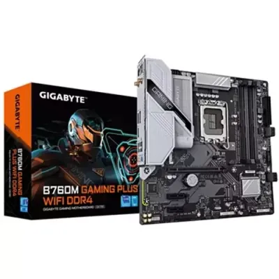 GIGABYTE B760M GAMING PLUS WIFI DDR4 Motherboard - Supports 14th Gen. Intel Core CPUs, 4+1+1 phases VRM, up to 5333MHz DDR4 (OC), 2xPCIe 4.0 M.2, Wi-Fi 6, 1 GbE LAN, USB 3.2 Gen 1 - Thumbnail 2
