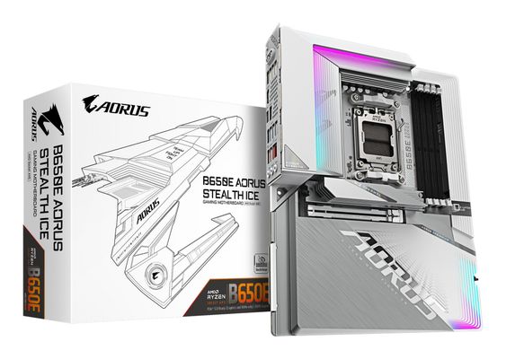 GIGABYTE Aorus STEALTH ICE B650 AM5 Motherboard