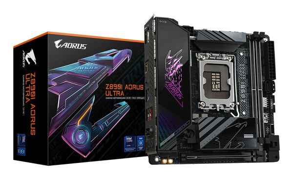 GIGABYTE Z890I AORUS ULTRA Motherboard - Supports Intel Core Ultra (Series 2) CPUs 8+1+2 phases VRM up to 8800MHz DDR5 (OC) 1xPCIe 5.0 + 1xPCIe 4.0 Wi-Fi 7 2.5GbE LAN Thunderbolt 4