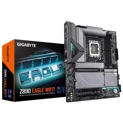 GIGABYTE Z890 EAGLE WIFI7 Motherboard - Supports Intel Core Ultra (Series 2) CPUs, 14+1+2 phases VRM, up to 8800MHz DDR5 (OC), 1xPCIe 5.0 + 3xPCIe 4.0, Wi-Fi 7, 2.5GbE LAN, USB 4 - Thumbnail 2