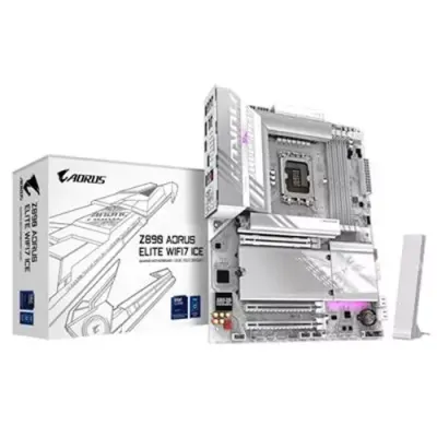 GIGABYTE Z890 AORUS ELITE WIFI7 ICE Motherboard - Supports Intel Core Ultra (Series 2) CPUs, 16+1+2 phases VRM, up to 8800MHz DDR5 (OC), 1xPCIe 5.0 + 3xPCIe 4.0, Wi-Fi 7, 2.5GbE LAN, Thunderbolt 4 - Thumbnail 2