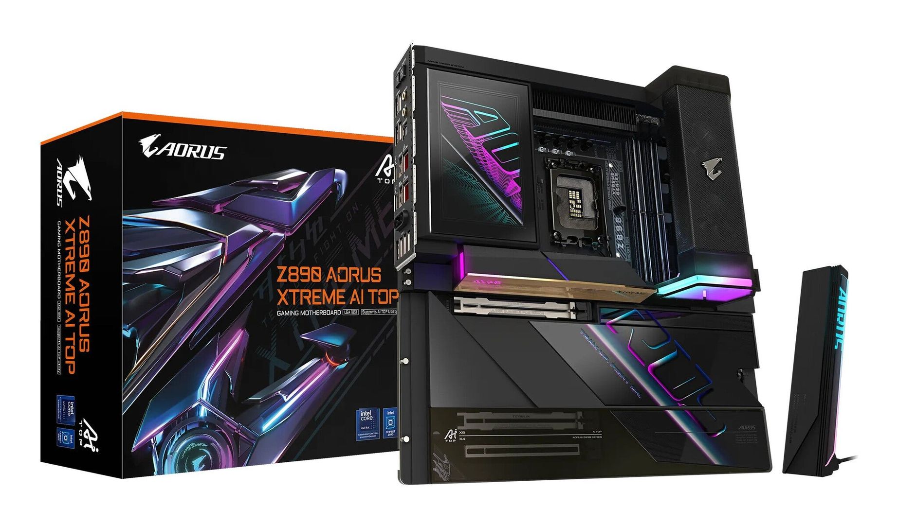 GIGABYTE Z890 AORUS XTREME AI TOP Motherboard - Supports Intel Core Ultra (Series 2) CPUs 22+1+2 phases VRM up to 9500MHz DDR5 (OC) PCIe 5.0 M.2 Wi-Fi 7 Thunderbolt 5 - Image 1
