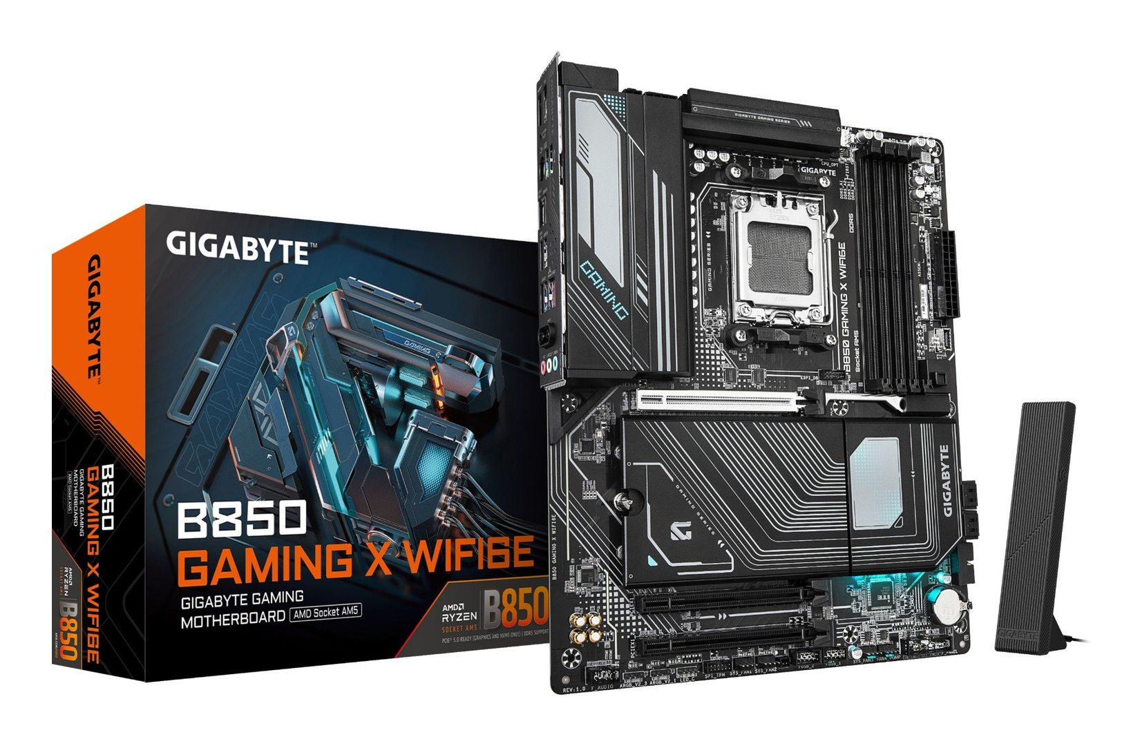 GIGABYTE B850 GAMING X WIFI6E Motherboard - AMD Ryzen 9000 Series CPUs, 12+2+2 Phases Digital VRM, up to 8200MHz DDR5 (OC), 1xPCIe 5.0 + 2xPCIe 4.0 M.2, 2.5LAN, WIFI 6E, USB 3.2 Gen 2x2 - Image 1