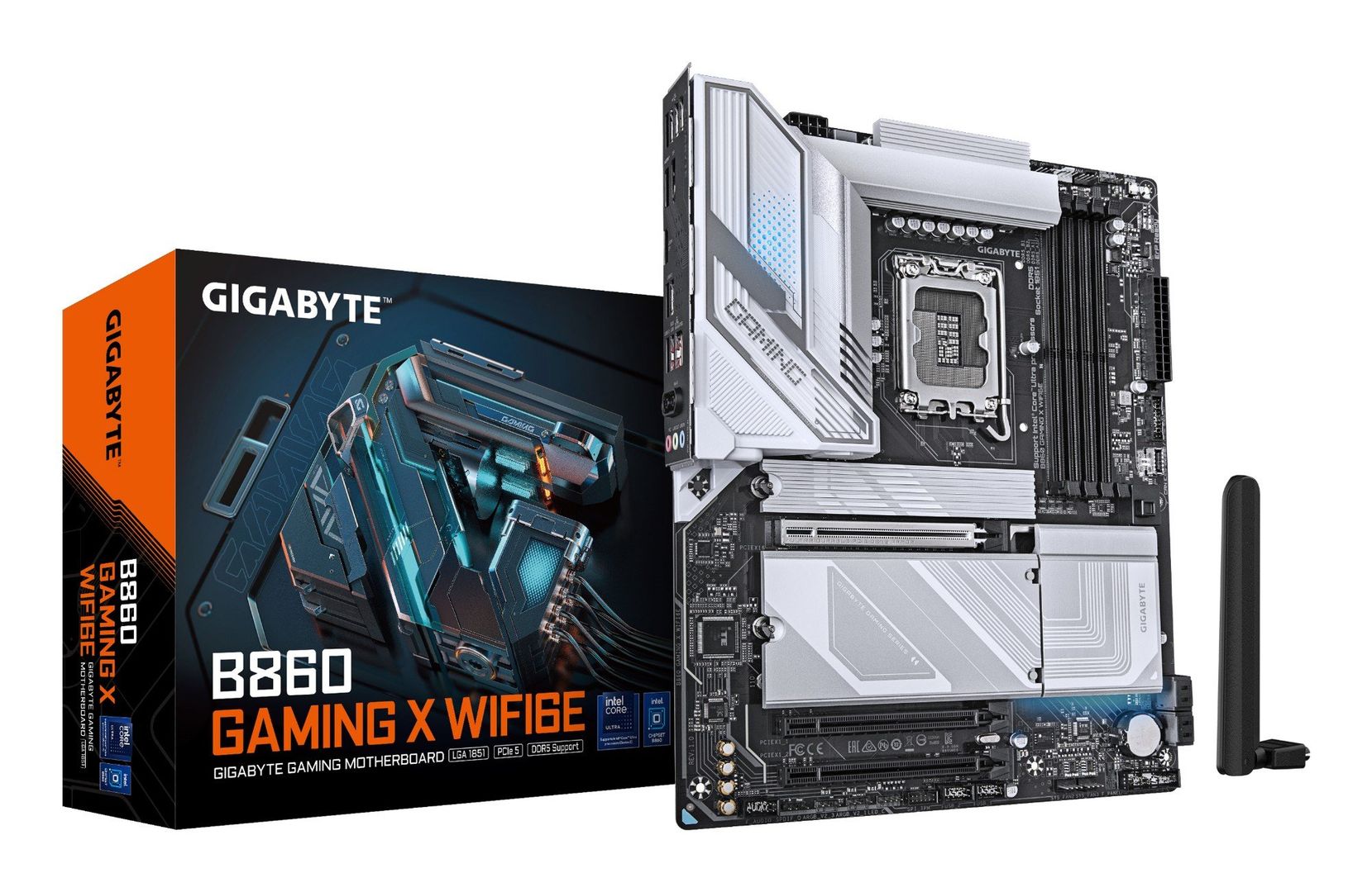 GIGABYTE B860 GAMING X WIFI6E Motherboard - Intel Core Ultra Series CPUs, 12+1+2+1 Phases VRM, up to 9066MHz DDR5, 1xPCIe 5.0 + 2xPCIe 4.0 M.2, 2.5GbE LAN, WIFI 6E, USB4 - Image 1