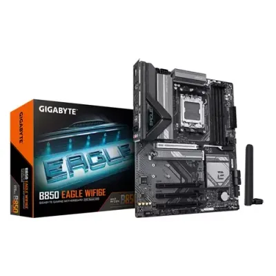 GIGABYTE B850 EAGLE WIFI6E Motherboard - AMD Ryzen 9000 Series CPUs, 8+2+2 Phases Digital VRM, up to 8200MHz DDR5 (OC), 1xPCIe 5.0 + 2xPCIe 4.0 M.2, GbE LAN, WIFI 6E, USB 3.2 Gen 2 - Thumbnail 4