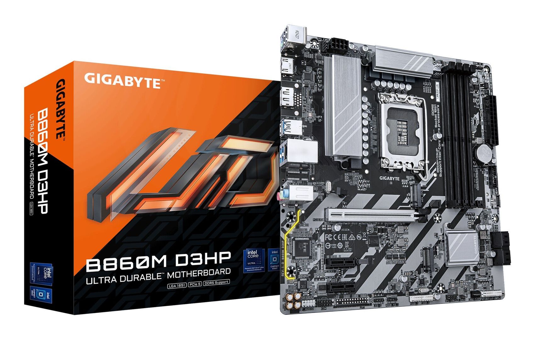 GIGABYTE B860M D3HP LGA1851 Motherboard, Black - Image 1