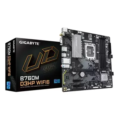 GIGABYTE B760M D3HP WIFI6 Motherboard - Supports Intel Core 14th Gen CPUs, 4+1+1 Phases Digital VRM, up to 5600MHz DDR5, 2xPCIe 4.0 M.2, Wi-Fi 6, GbE LAN, USB 3.2 Gen1 - Thumbnail 2