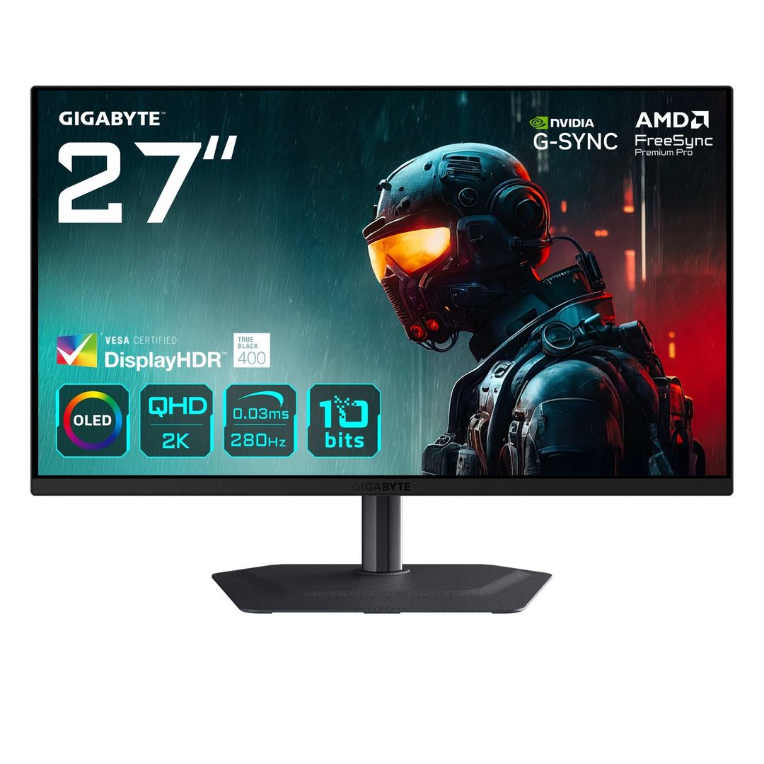 GIGABYTE MO27Q2A 27” OLED 2K QHD Gaming Monitor - 2560 x 1440. 280Hz. - Image 1