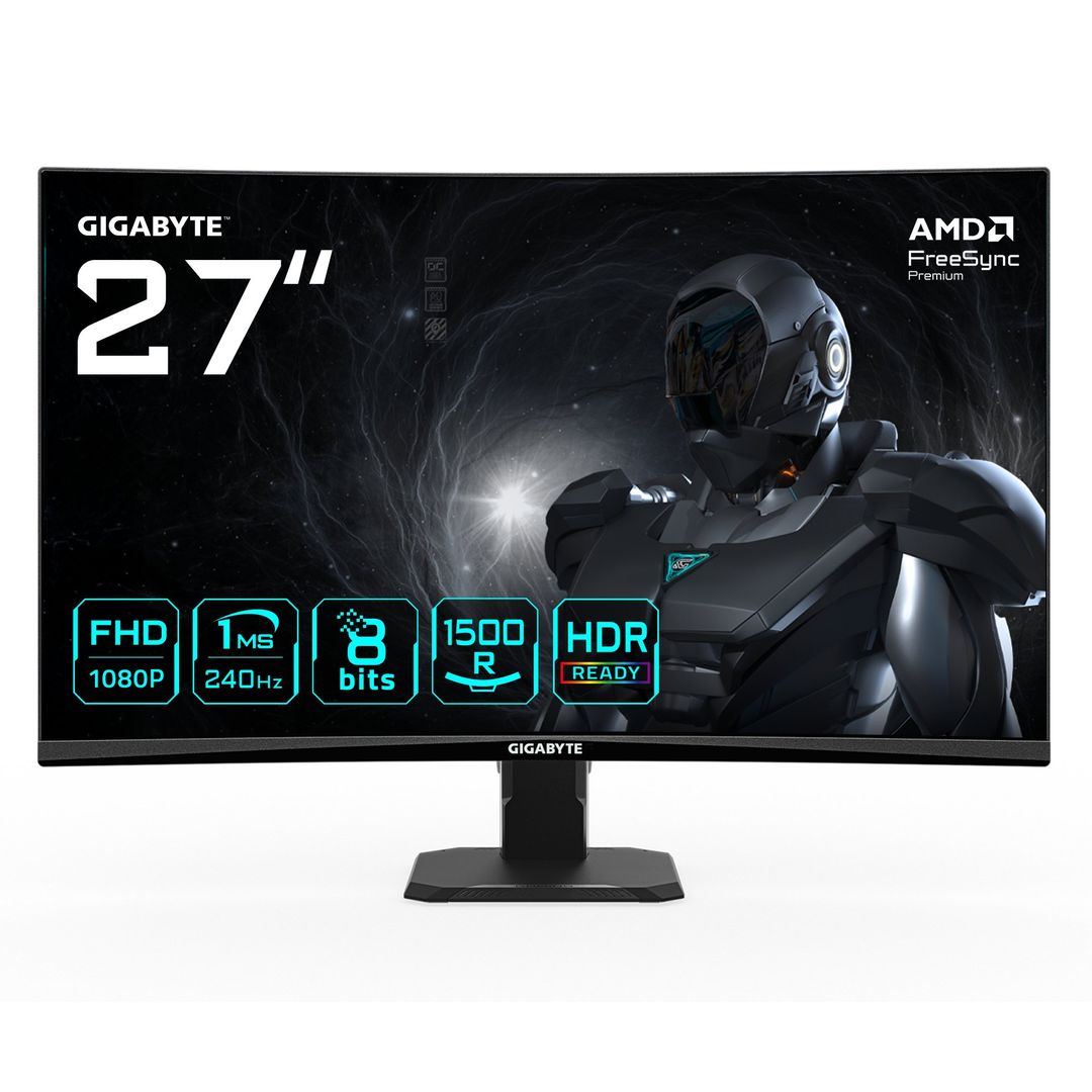 GIGABYTE GS27FC2 27" FHD Curved Gaming Monitor - 1920 x 1080, 240Hz, 1, 350 cd/m², HDR Ready, HDMI 2.0, Displayport 1.4 - Image 1