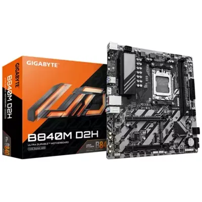 GIGABYTE B840M D2H Motherboard - AMD Ryzen 9000 CPUs. 5+2+2 Phases VRM - Thumbnail 2