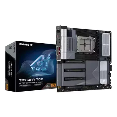 GIGABYTE TRX50 AI TOP-2B Motherboard - AMD Ryzen Threadripper PRO 7000 CPUs, 16+8+4 Phases Digital VRM, up to 5200 MHz DDR5, 4xPCIe 5.0 M.2, Wi-Fi 7, 10 GbE LAN, USB 4 - Thumbnail 2