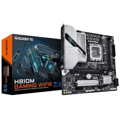 GIGABYTE H810M GAMING WIFI6 Motherboard - Intel Core Ultra (Series 2) CPUs, 4+1+2 Phases VRM, up to 6400MHz DDR5, 1xPCIe 4.0 M.2, 2.5GbE LAN, WIFI 6, USB 3.2 Gen 1 - Thumbnail 2