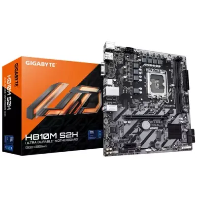 GIGABYTE H810M S2H Motherboard - Intel Core Ultra (Series 2) CPUs, 4+1+2 Phases VRM, up to 6400MHz DDR5, 1xPCIe 4.0 M.2, 1GbE LAN, USB 3.2 Gen 1 - Thumbnail 2
