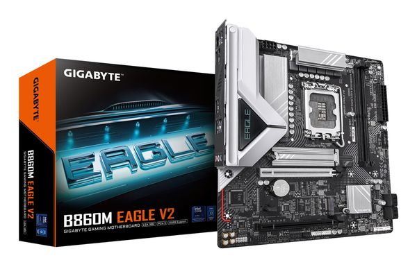 GIGABYTE B860M EAGLE V2 Motherboard - Intel Core Ultra Series CPUs 6+1+2 Phases VRM up to 9066MHz DDR5 1xPCIe 5.0 + 1xPCIe 4.0 M.2 2.5GbE LAN USB 3.2 Gen 1