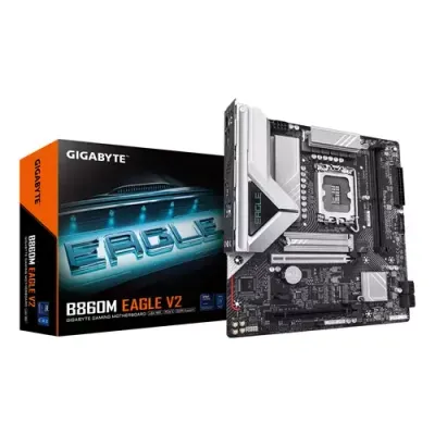 GIGABYTE B860M EAGLE V2 Motherboard - Intel Core Ultra Series CPUs 6+1+2 Phases VRM up to 9066MHz DDR5 1xPCIe 5.0 + 1xPCIe 4.0 M.2 2.5GbE LAN USB 3.2 Gen 1 - Thumbnail 2