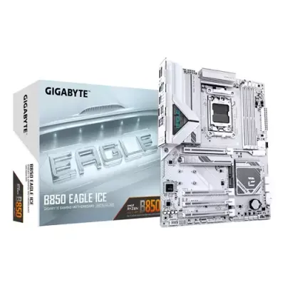 GIGABYTE B850 EAGLE ICE Motherboard - AMD Ryzen 9000 Series CPUs, 8+2+2 Phases Digital VRM, up to 8200MHz DDR5 (O.C), 1xPCIe 5.0 + 2xPCIe 4.0 M.2, 2.5 GbE LAN, USB 3.2 Gen 2 - Thumbnail 2