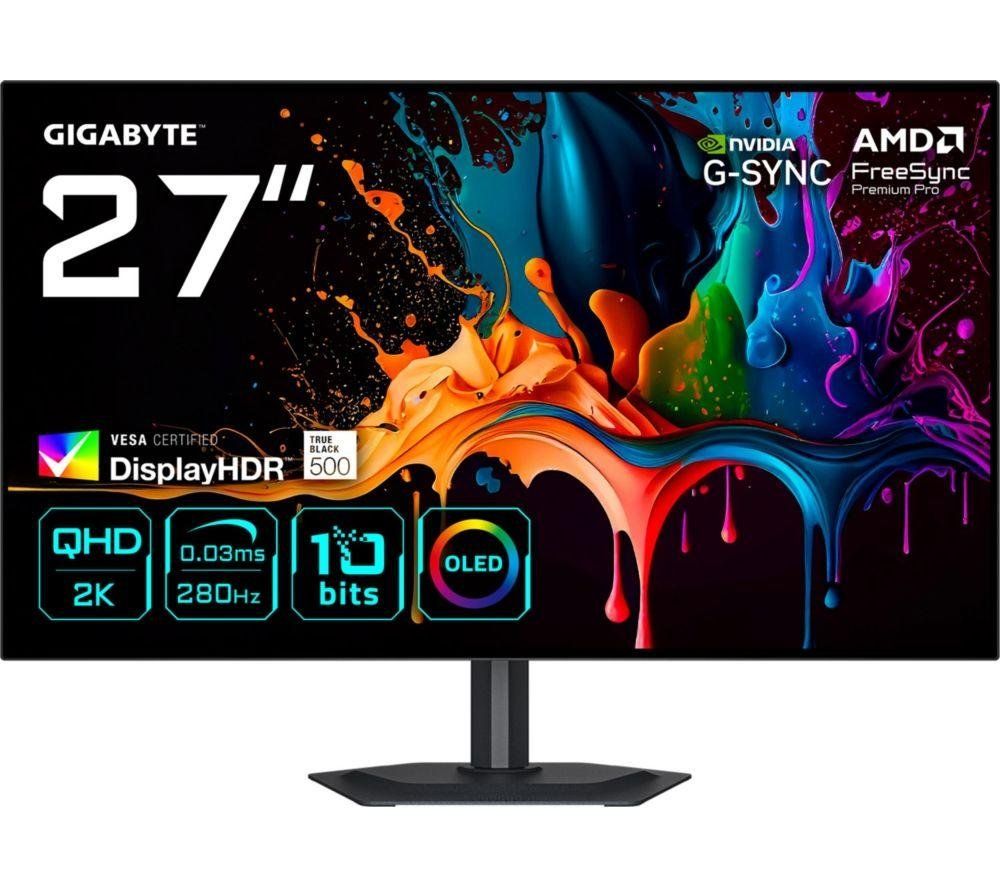 GIGABYTE MO27Q28G 27" OLED QHD Gaming Monitor - 2560 x 1440. 280H - Image 1