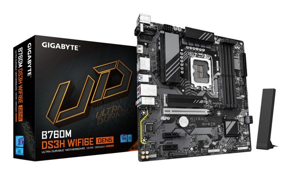 GIGABYTE B760M DS3H WIFI6E GEN5 Motherboard - Supports Intel Core 14th