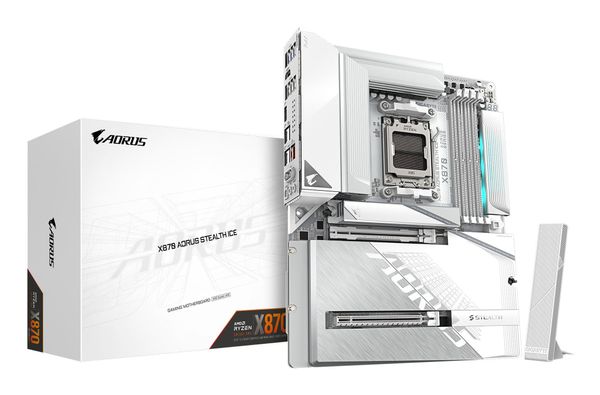 GIGABYTE X870 AORUS STEALTH ICE Motherboard - Supports AMD Ryzen 9000