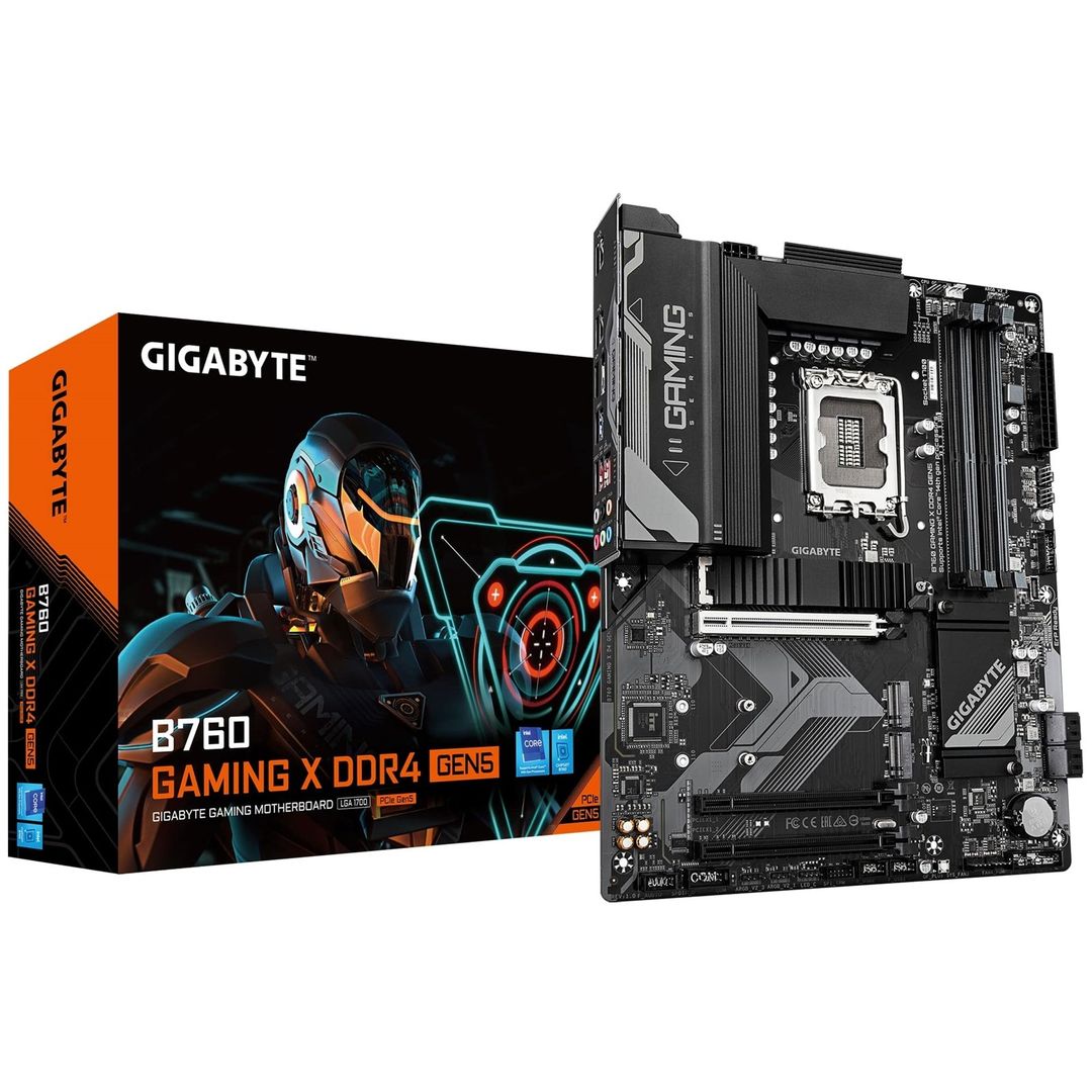 GIGABYTE B760 GAMING X DDR4 GEN5 Motherboard - Supports 14th Gen. Intel Core CPUs, 8+1+1 phases VRM, up to 5333MHz DDR4 (OC), 3xPCIe 4.0 M.2, 2.5GbE LAN, USB 3.2 Gen 2 - Image 1