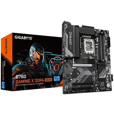 GIGABYTE B760 GAMING X DDR4 GEN5 Motherboard - Supports 14th Gen. Intel Core CPUs, 8+1+1 phases VRM, up to 5333MHz DDR4 (OC), 3xPCIe 4.0 M.2, 2.5GbE LAN, USB 3.2 Gen 2