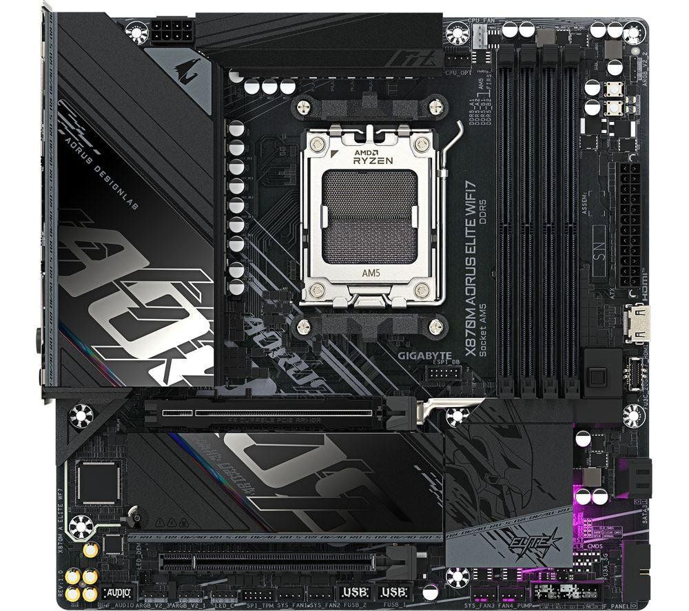 GIGABYTE X870M AORUS ELITE WIFI7 Motherboard - Supports AMD Ryzen 9000 - Image 1