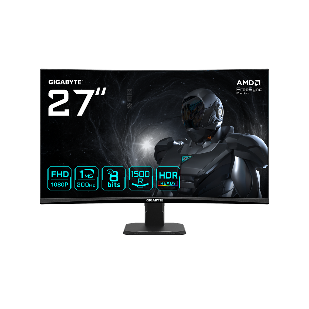 Gigabyte GS27FCA 27" VA Full HD 200Hz 1ms Curved Gaming Monitor - Image 1