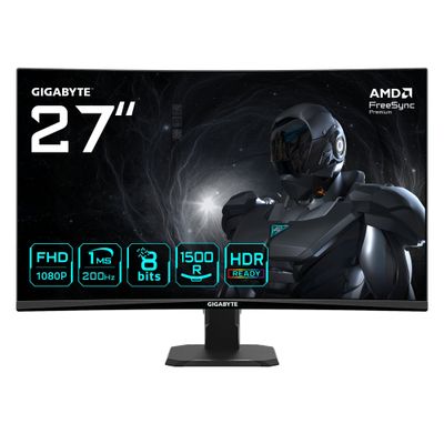 Gigabyte GS27FCA 27" VA Full HD 200Hz 1ms Curved Gaming Monitor - Thumbnail 2