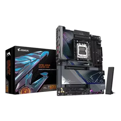 GIGABYTE X870E AORUS MASTER X3D Motherboard - Supports AMD Ryzen 9000 CPUs, 18+2+2 Phases Digital VRM, up to 9000Hz DDR5 (OC), 2xPCIe 5.0 + 3xPCIe 4.0, Wi-Fi 7, 10GbE LAN, USB 4 - Thumbnail 2