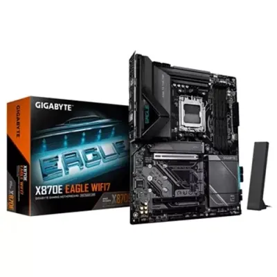 GIGABYTE X870E EAGLE WIFI7 Motherboard - Supports AMD Ryzen 9000 CPUs, 16+2+2 Phases Digital VRM, up to 8200Hz DDR5 (OC), 1xPCIe 5.0 + 3xPCIe 4.0, Wi-Fi 7, 5GbE LAN, USB 4 - Thumbnail 2