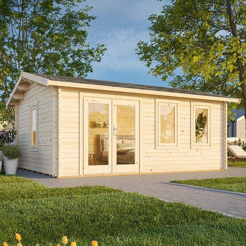 Palmako Iris 5.3m x 4.1m Log Cabin Garden Building (44mm) - Image 1