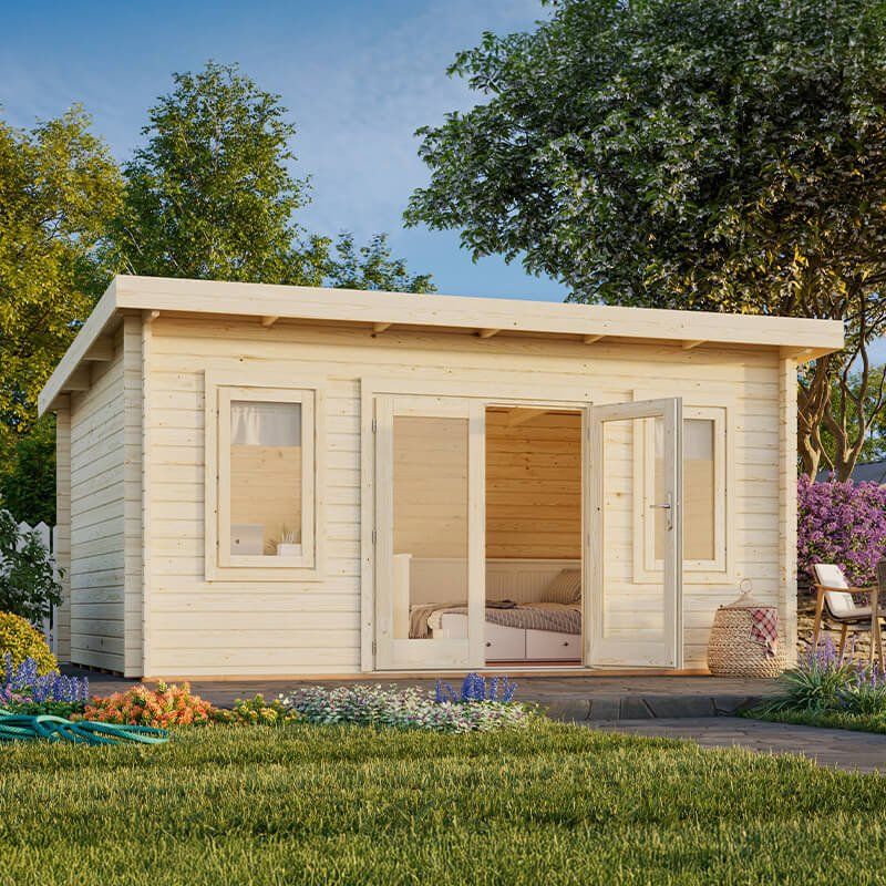 Palmako Lisa 4.7m x 3.7m Log Cabin Garden Room (44mm) - Image 1