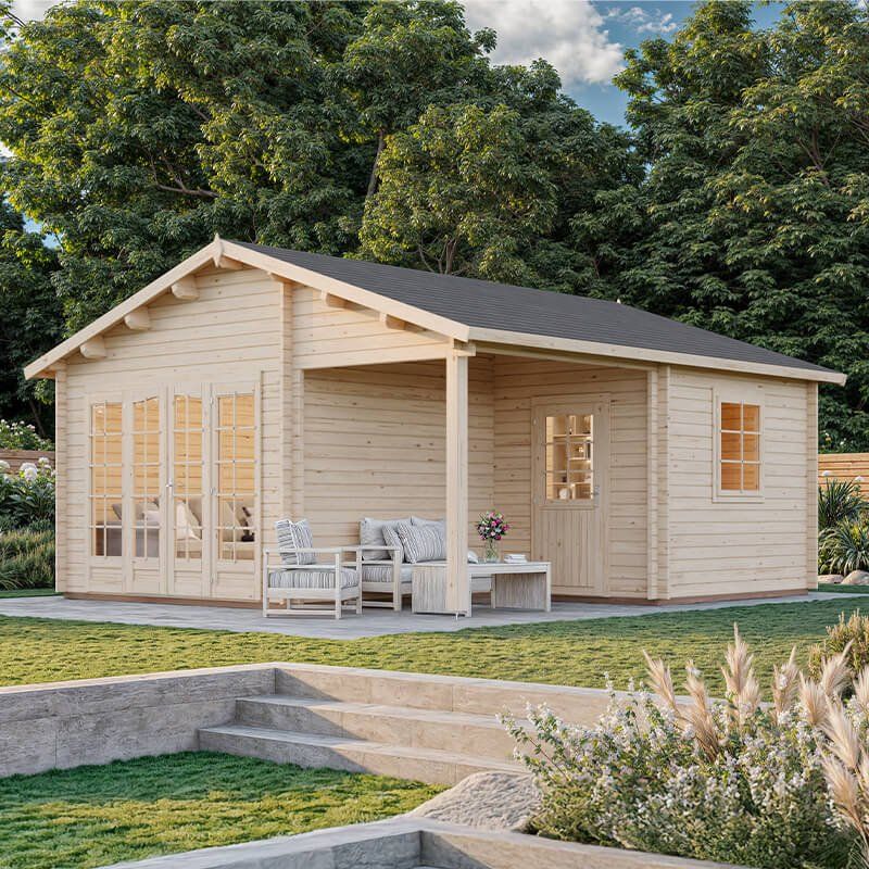 Palmako Irene 5.3m x 5.7m Log Cabin Garden Building (44mm) - Image 1