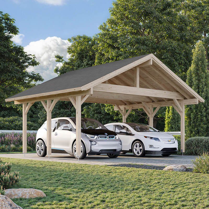 21' x 17' Palmako Robert Wooden Carport (6.3m x 5.1m) - Image 1