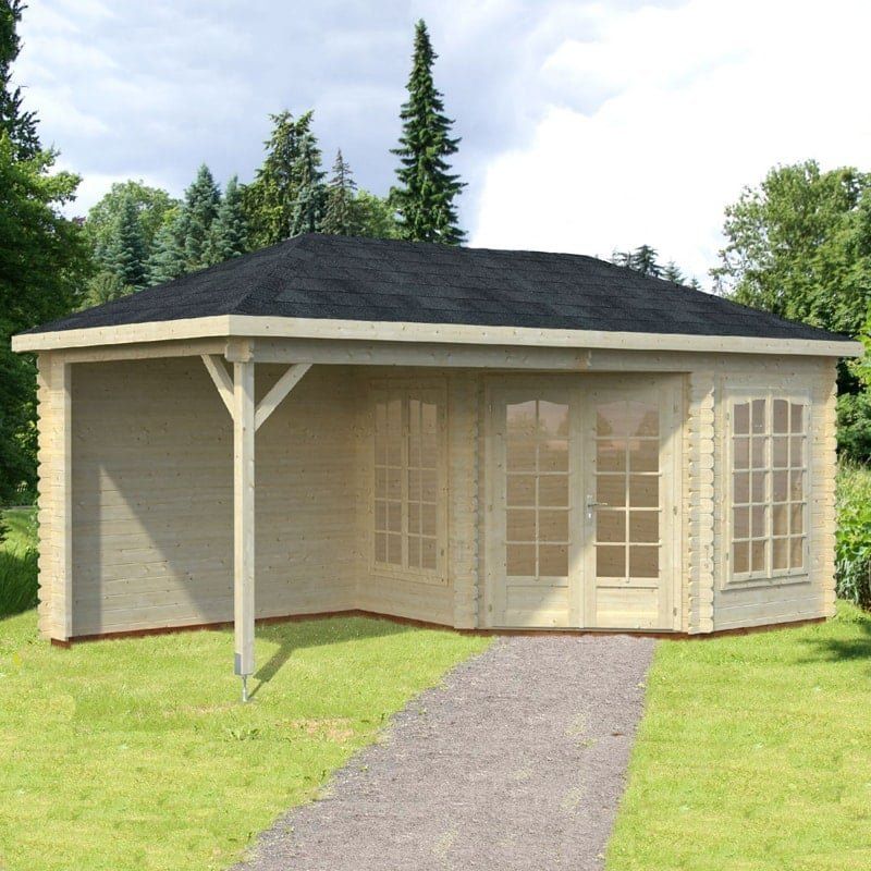 Palmako Melanie 5.7m x 3m Corner Log Cabin Summer House (28mm) - Image 1