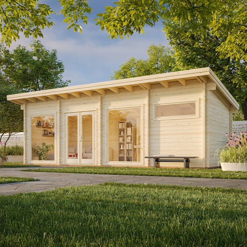 Palmako Heidi 8.4m x 3m Log Cabin Garden Building (70mm) - Image 1