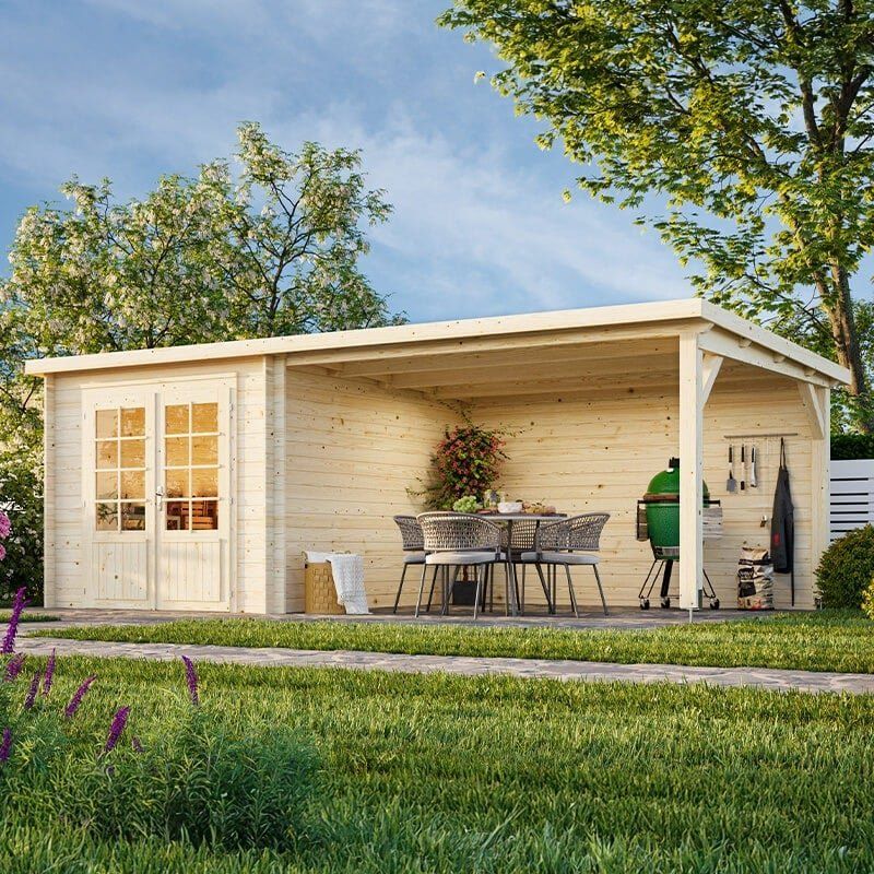 Palmako Ella 6m x 3m Log Cabin Summer House (28mm) - Image 1