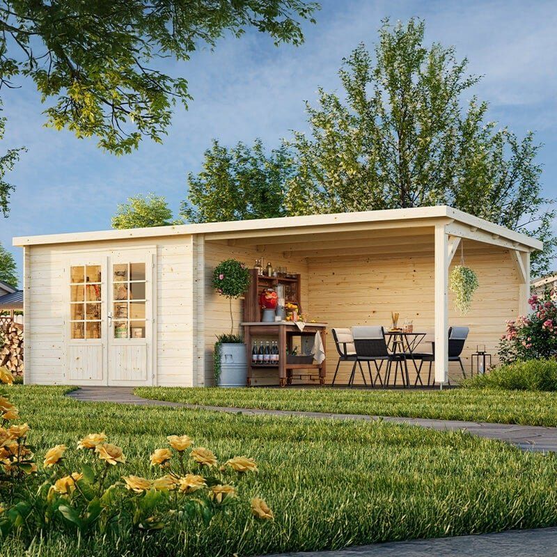Palmako Ella 6.6m x 3.2m Log Cabin Summer House (28mm) - Image 1