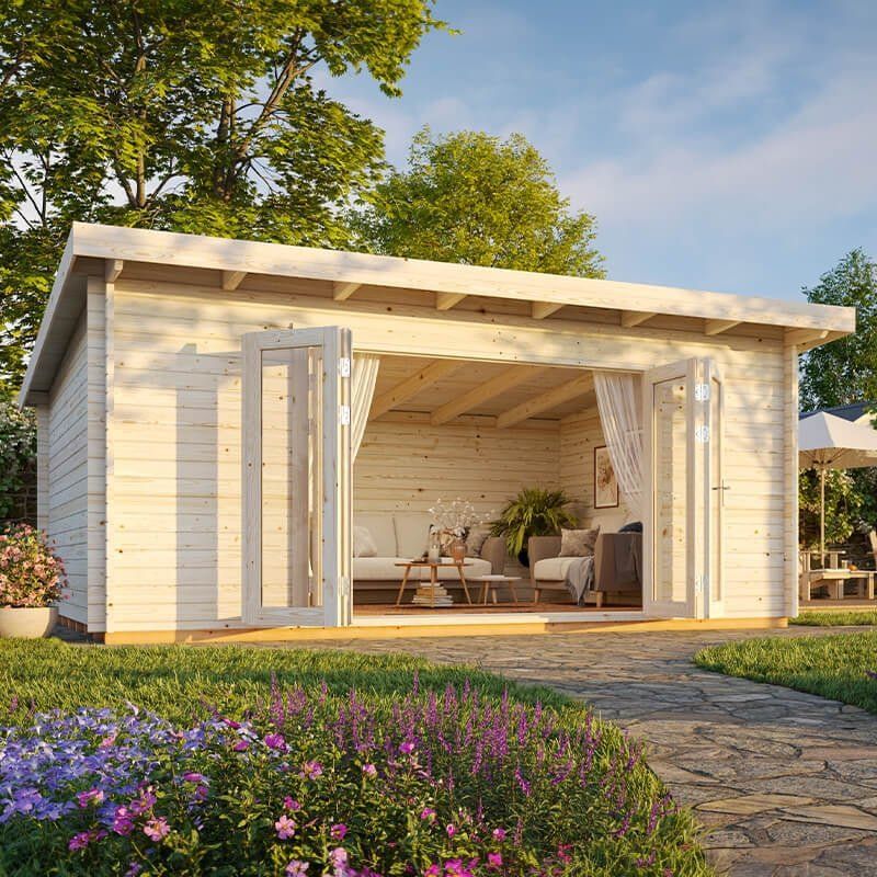 Palmako Lea 5.8m x 4.5m Log Cabin Garden Office (44mm) - Image 1