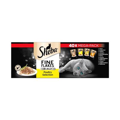 Pack of 40 Sheba Fine Flakes in Jelly Poultry Selection - Thumbnail 2