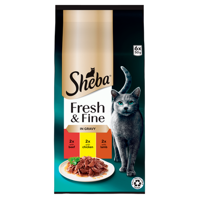 Sheba Fresh and Fine Wet Cat Food - Beef, Chicken and Lamb