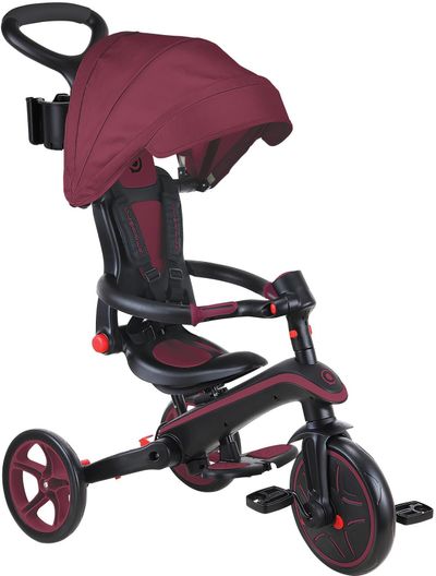 Globber Explorer Trike Foldable 4in1 - Burgundy