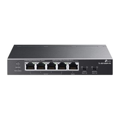 TP-Link TL-SG1005P-PD network switch Gigabit Ethernet (10/100/1000) Power over Ethernet (PoE) Black - Thumbnail 2