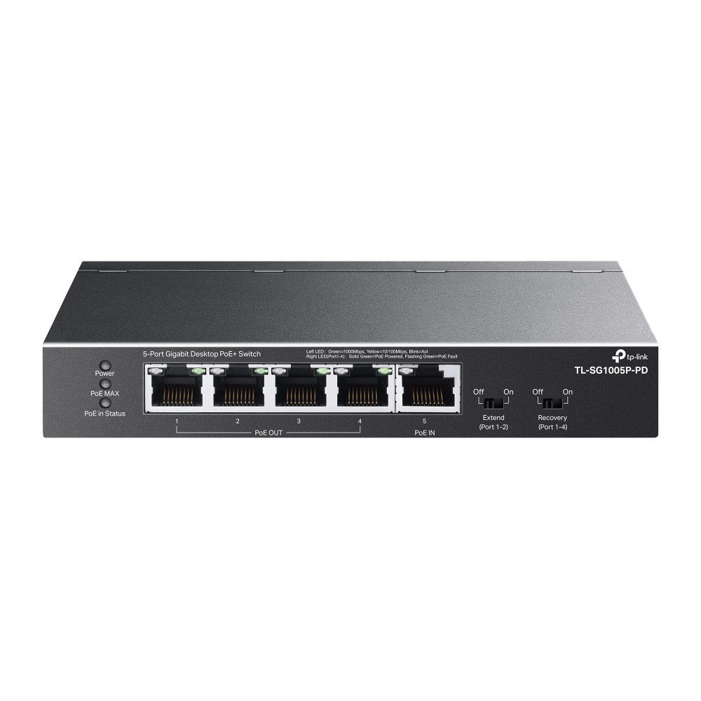 TP-Link TL-SG1005P-PD network switch Gigabit Ethernet (10/100/1000) Power over Ethernet (PoE) Black - Image 1