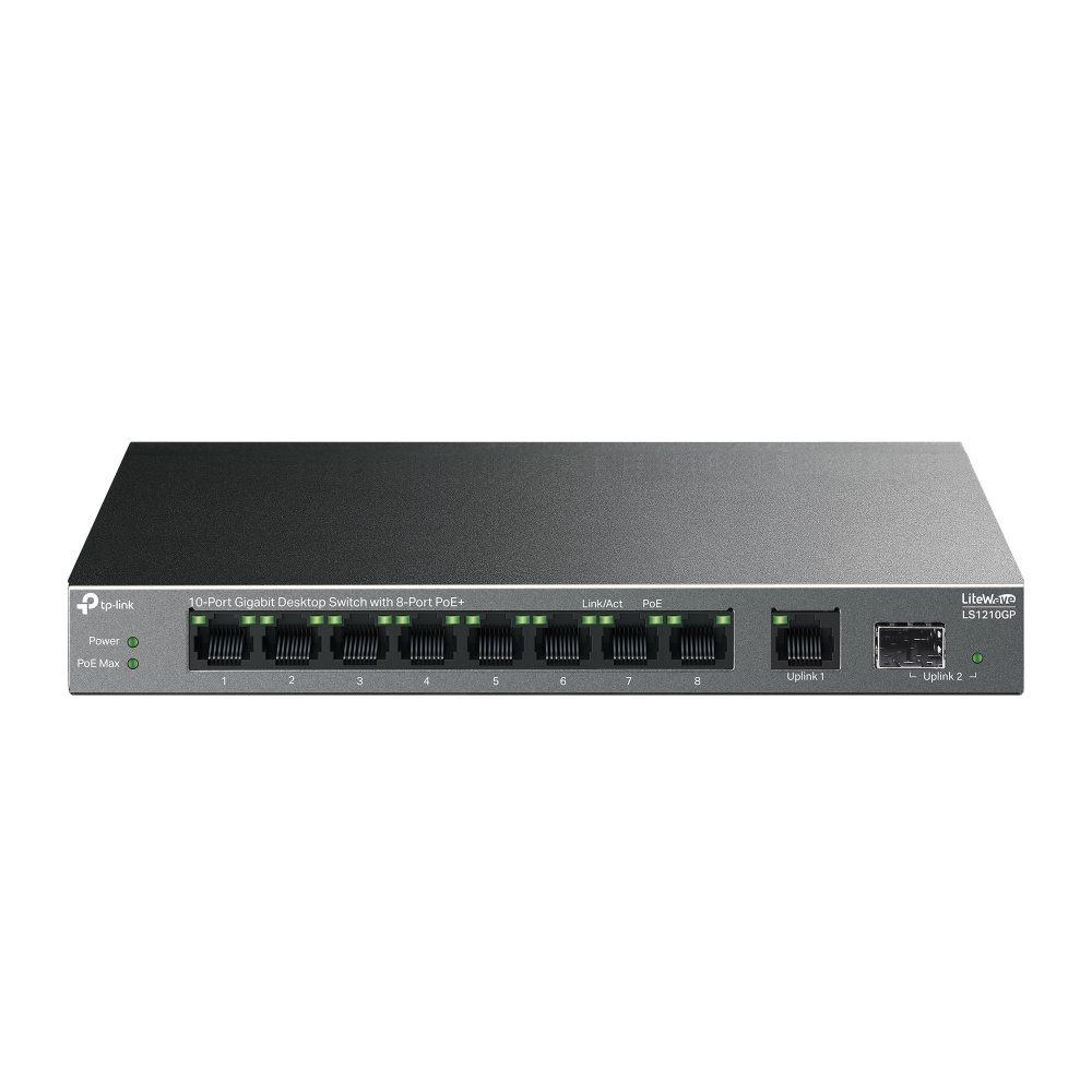 TP-Link LiteWave 10-Port Gigabit Desktop Switch with 8-Port PoE+ - Image 1