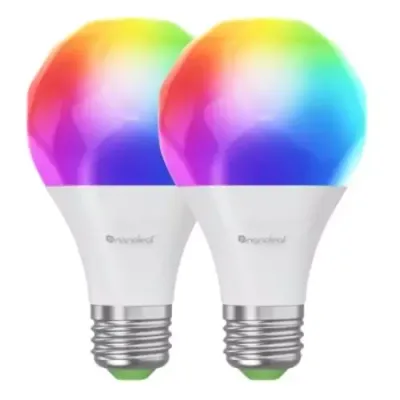 Nanoleaf Matter Wi-Fi E27 Smart Bulbs (2-Pack) 16+ Million Colours Colour-Changing Scenes Tunable Whites Customised Schedules